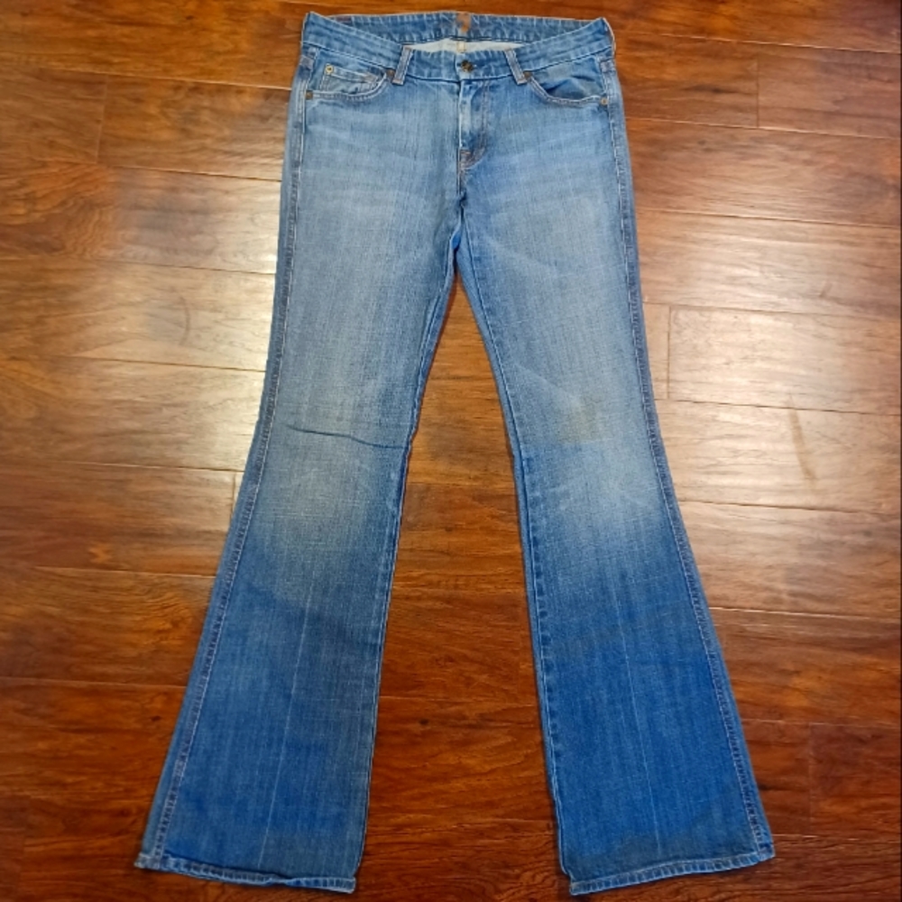 7FAM 'A' Pocket boot cut blue jeans